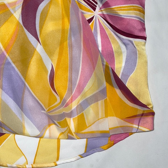 New Guess Marciano Halter Wrap Chain Silky Colorful Halter Top 0 XS - Picture 5 of 10